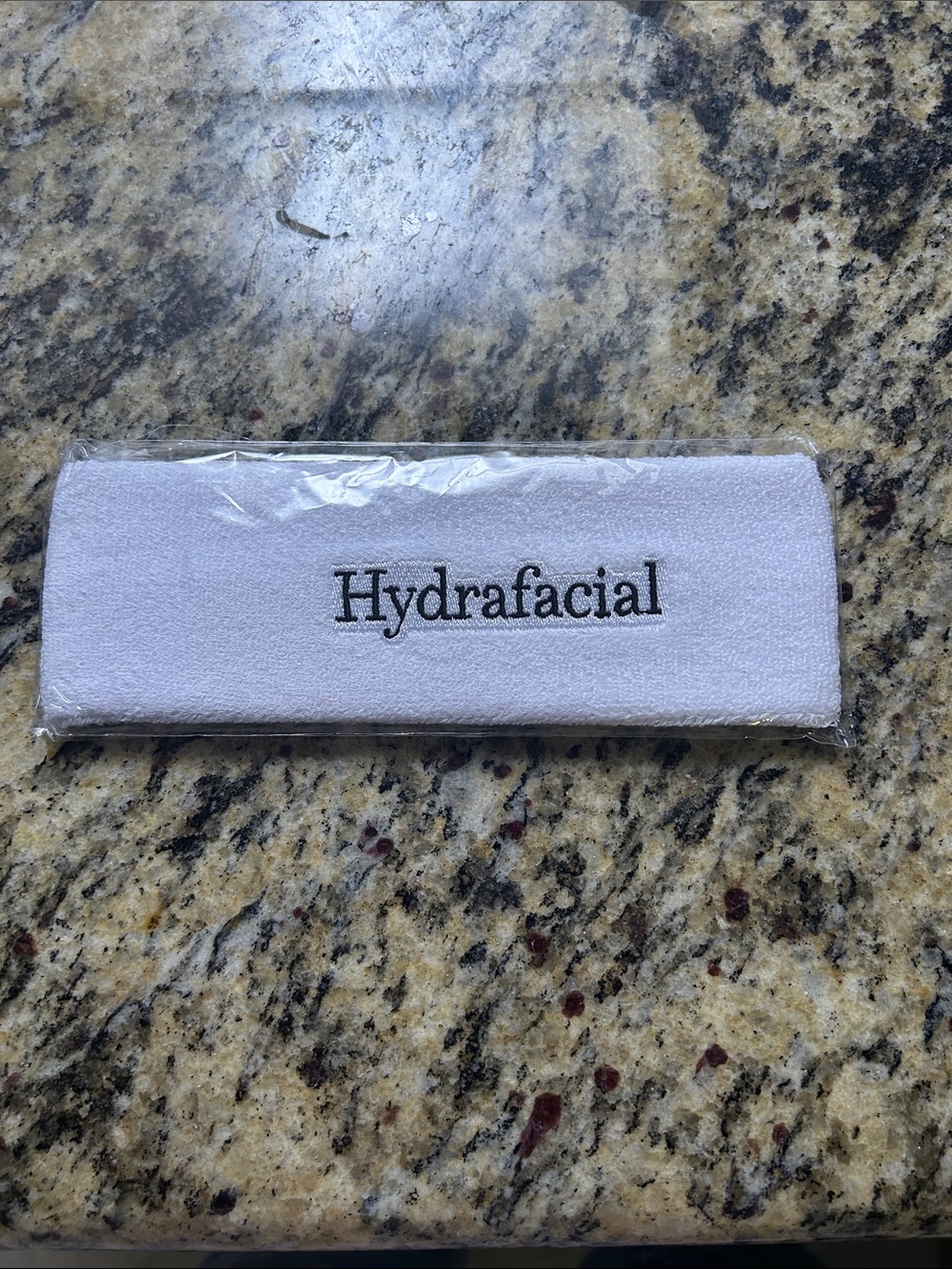 White Spa Hair Band with Embroidered Logo